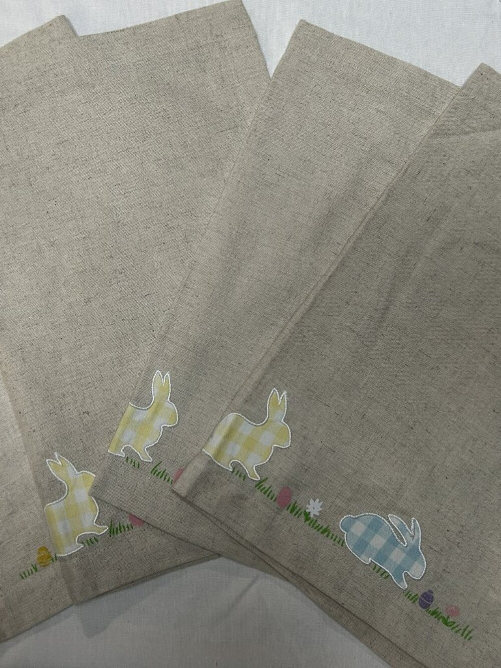 🌷 Sur La Table Burlap & Gingham Placemats — Set of 4 | Like New